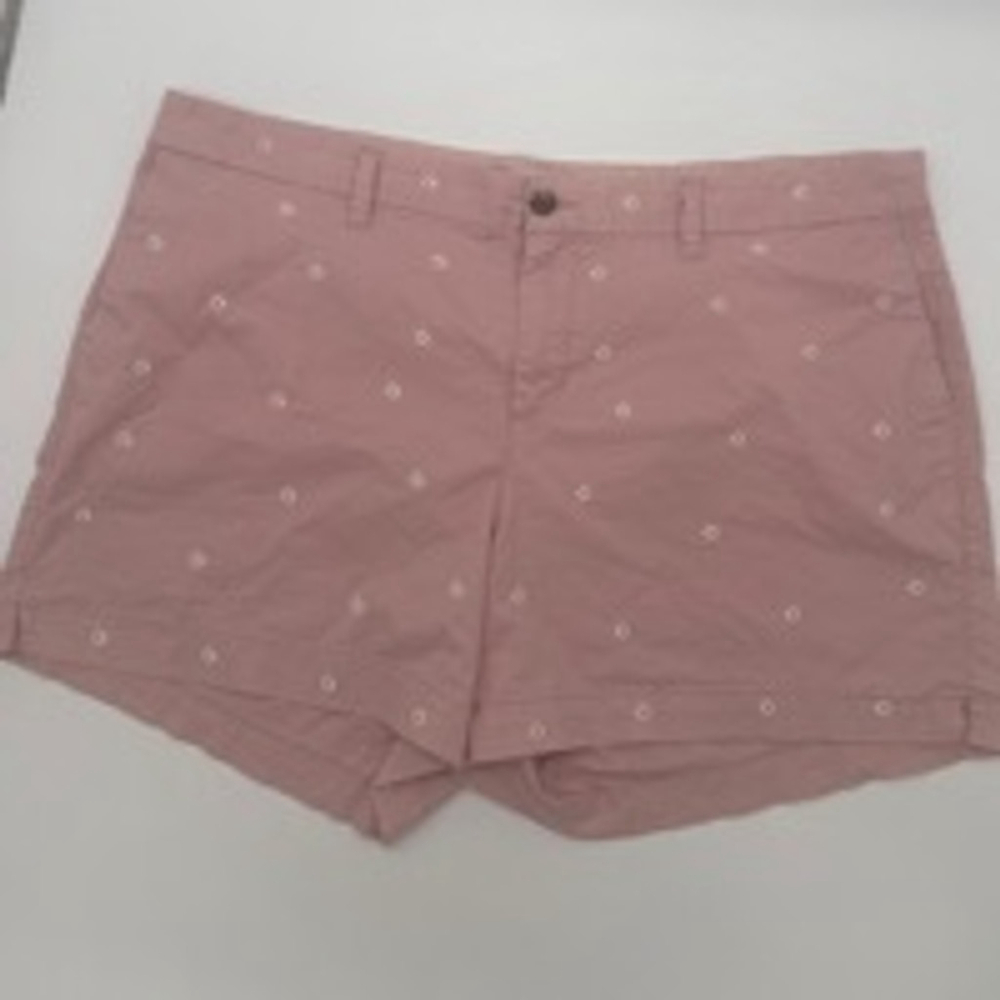 Women Old Navy Everyday Shorts Size 18 Plus Pink Embroidered Daisies